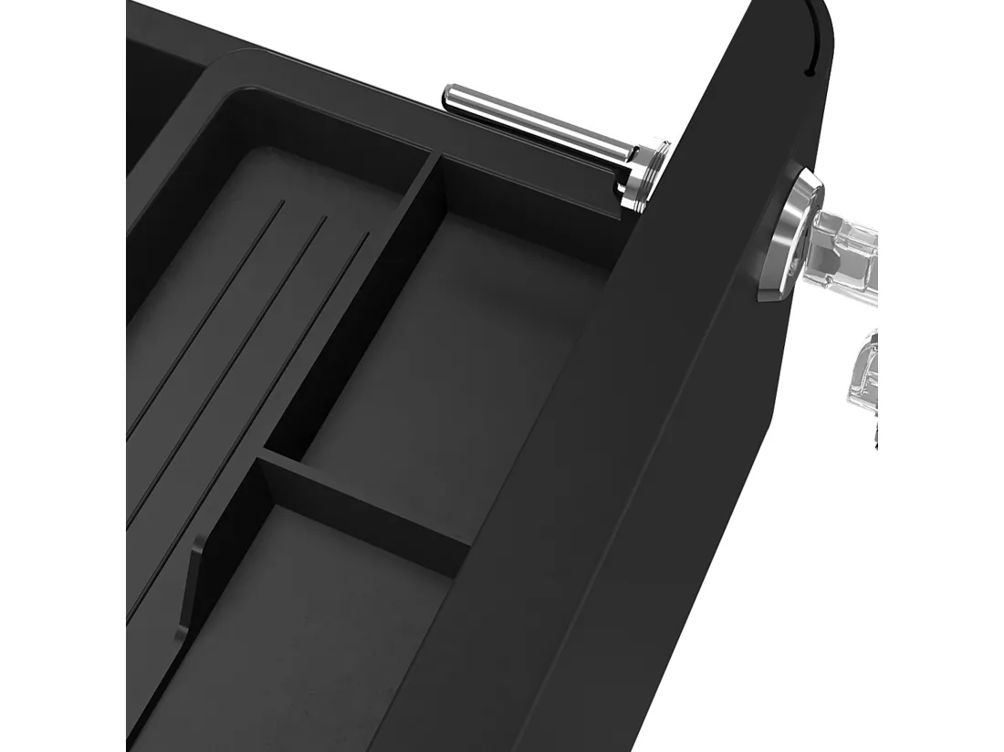 Caisson de Bureau - 3 Tiroirs Métal Caisson de Rangement - Meuble de Bureau avec roulettes pour Dossiers Suspendus - Noir - 46 x 39 x 62cm