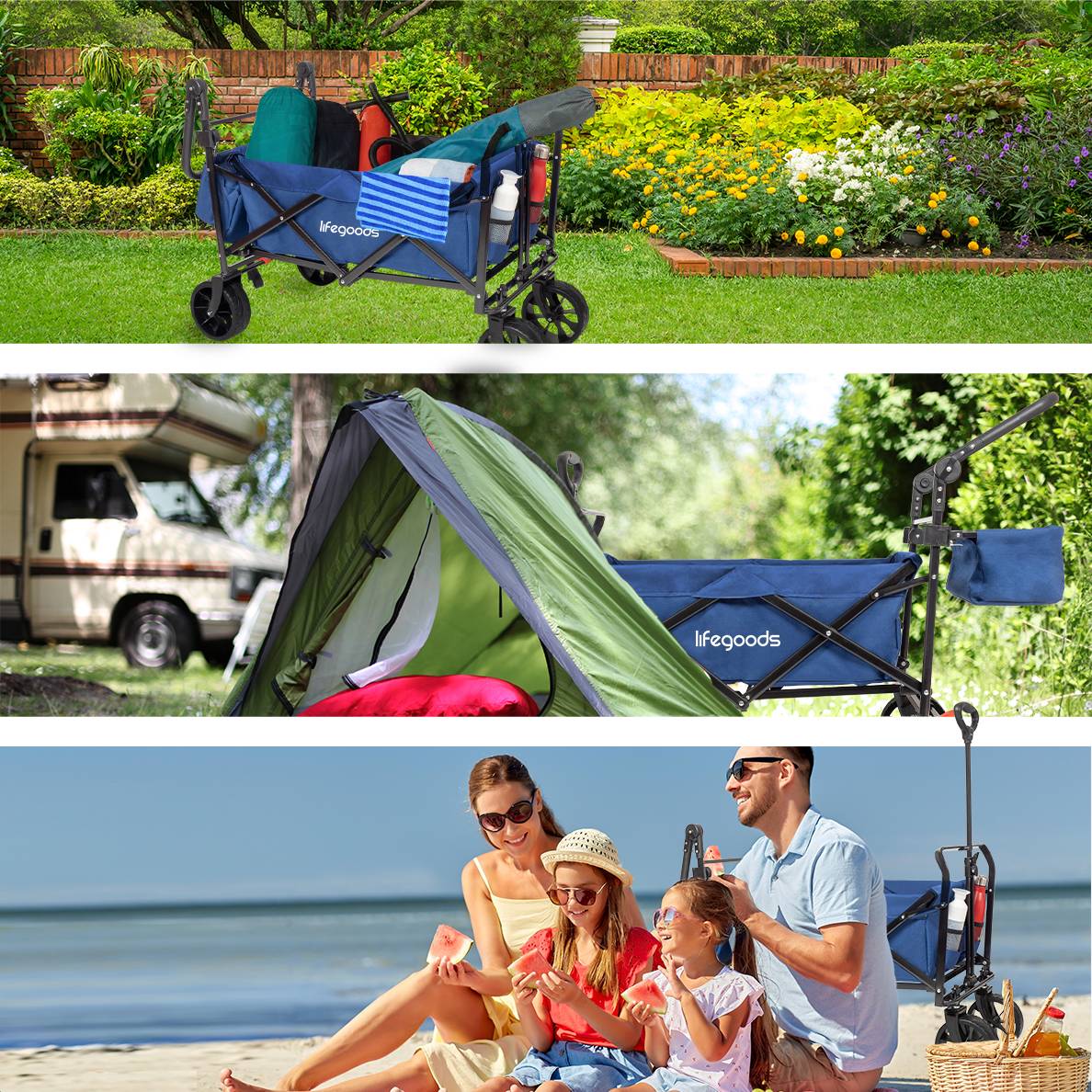 Lifegoods 90l bolderkar - blue