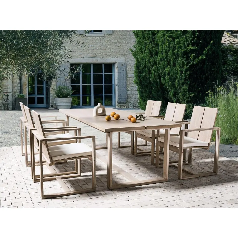AZZANELLO - Tuintafel - Lichtbruin - 230 x 100 cm - Acaciahout