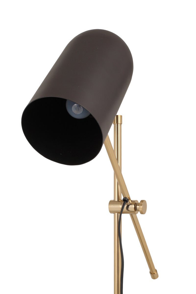 Minimalistische staande lamp in zwart en goud, Scandinavisch design, modern, 160 cm | Woonkamer/eetkamerlamp
