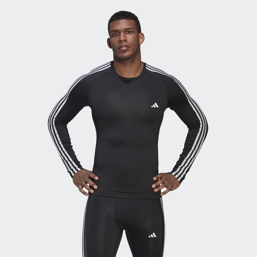adidas Baselayer Techfit 3-Stripes - Noir/Blanc