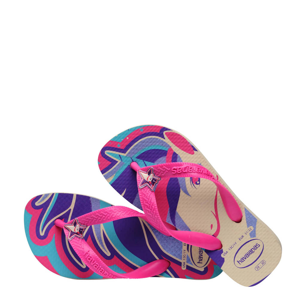 Havaianas Unicorn teenslippers roze/beige