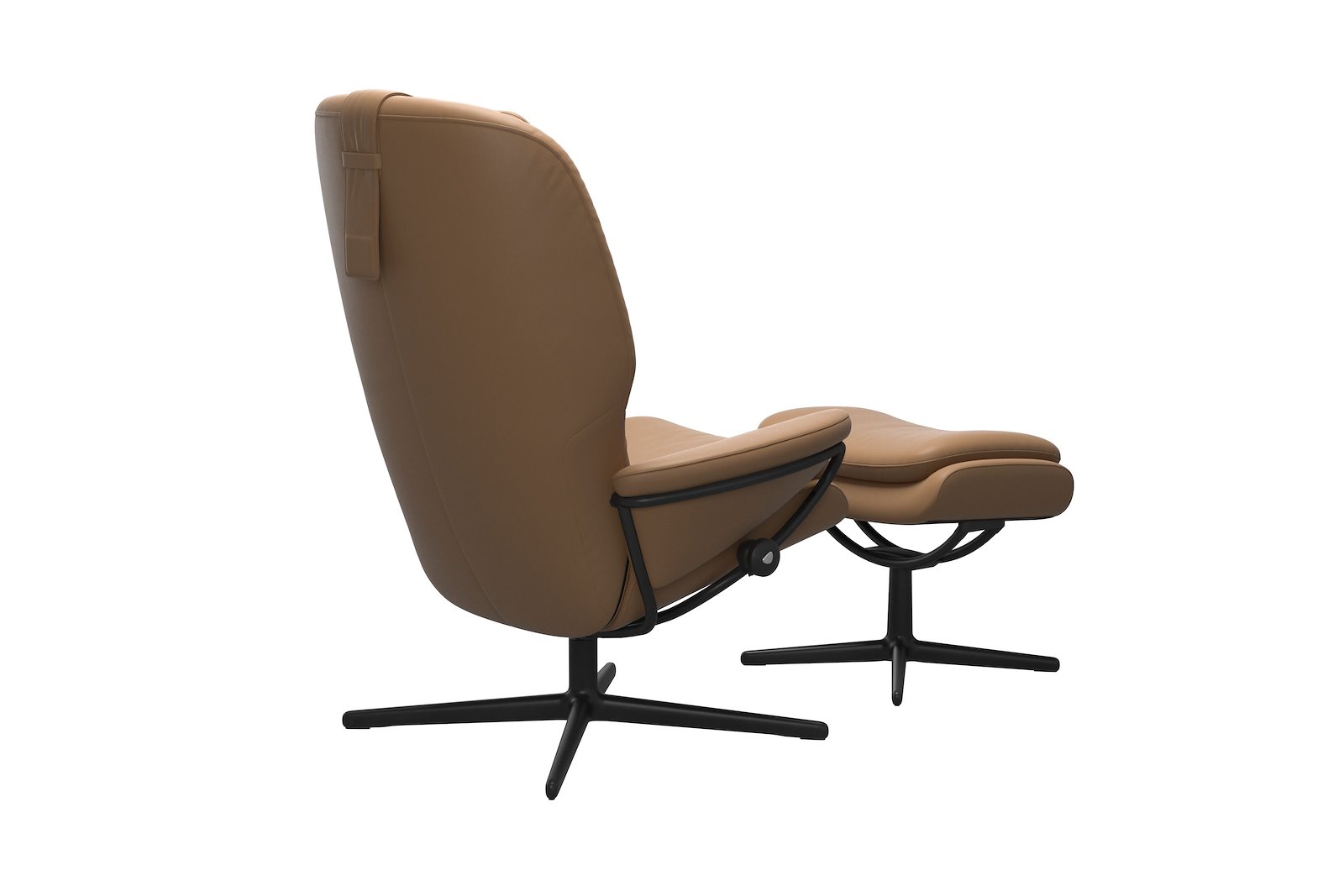 Rome lenestol m/krakk Hud Paloma Taupe - Cross - Matt Black