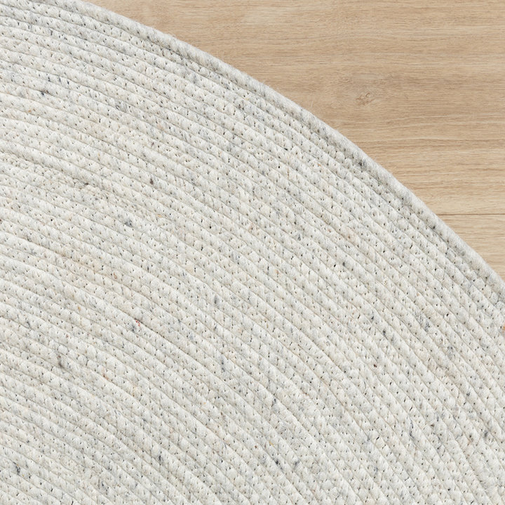 Rond wollen vloerkleed - Wise Grijs/Gemeleerd | Warm