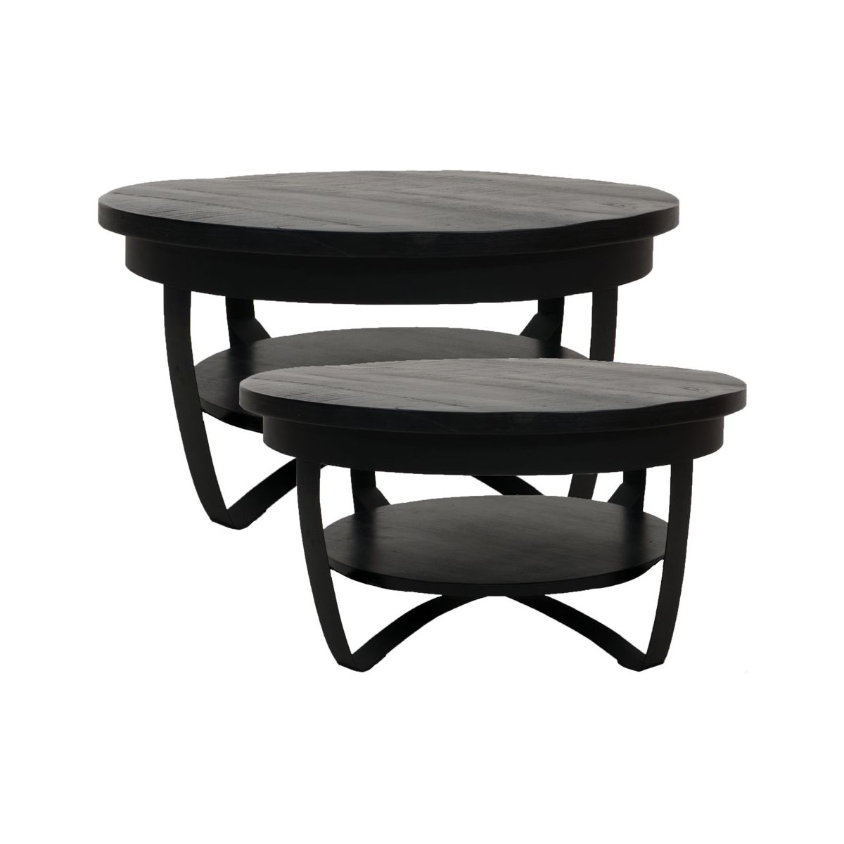 Salontafel Cilamon Zwart - Set van 2