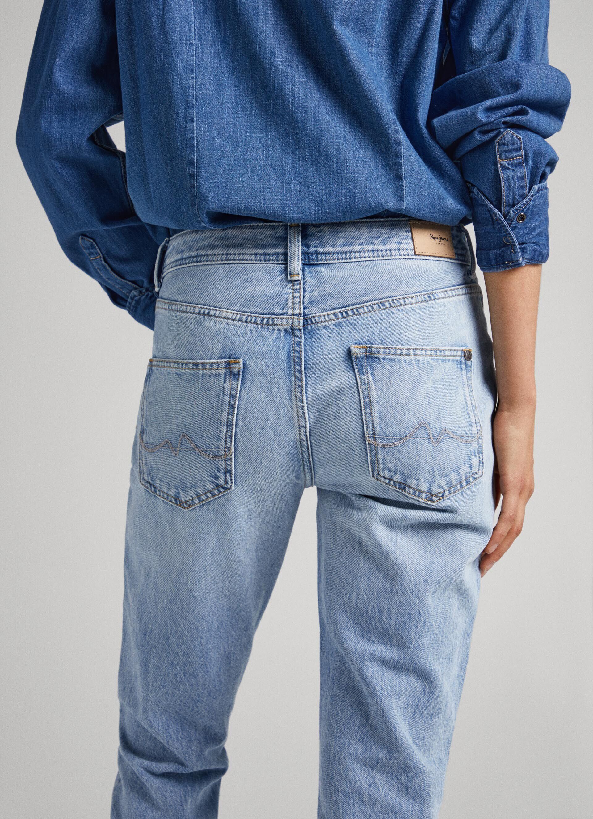 JEANS VIOLET FIT RELAXED TIRO ALTO - denim
