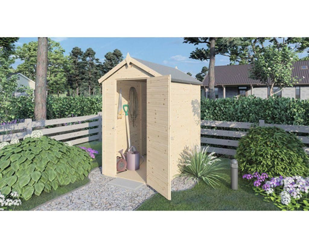 Gerätehaus Alopex Medium mit Fußboden 134 x 190 cm natur exclusiv bei Hornbach