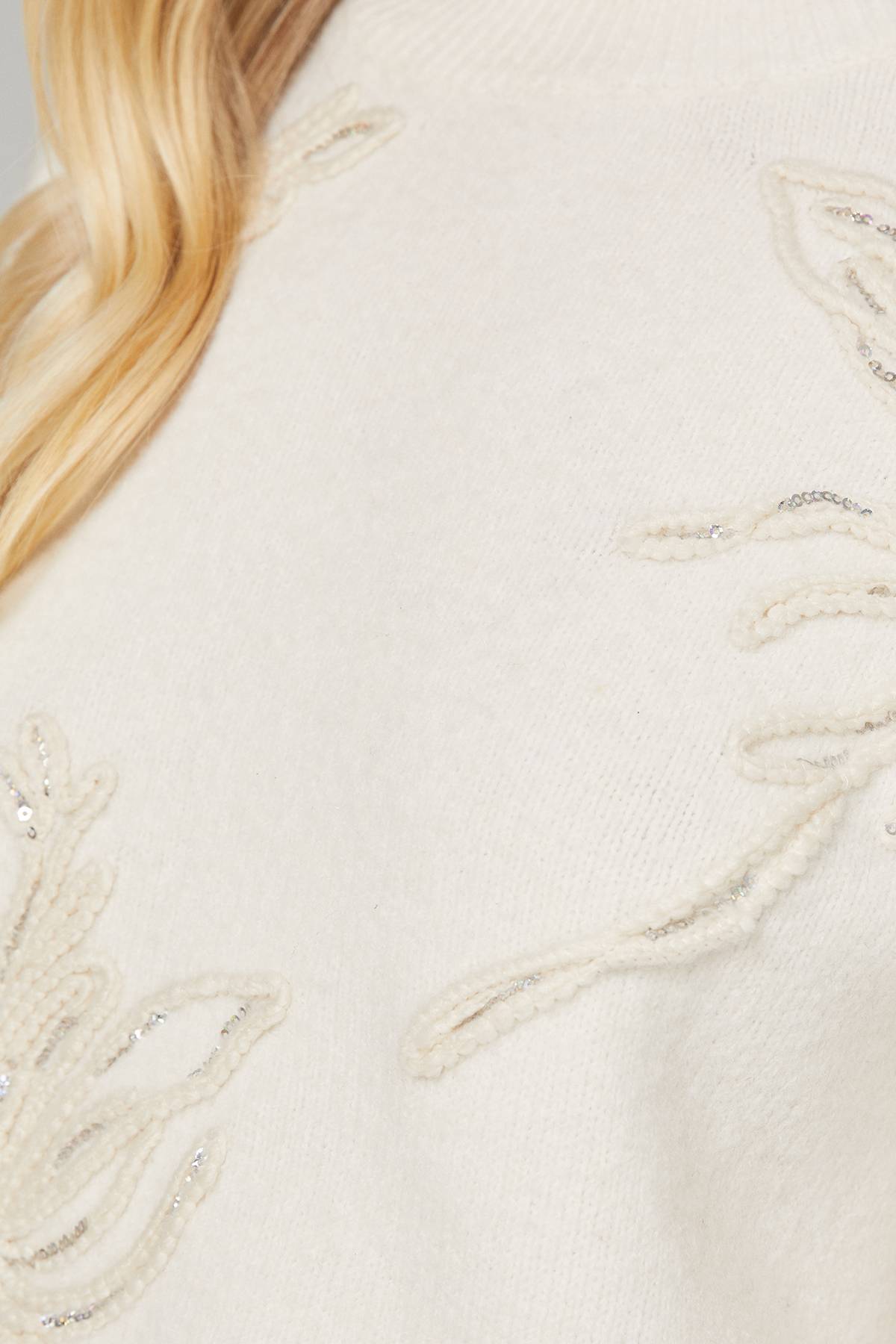 Wallis synthétiquell Col Rond Motif Petites Fleurs