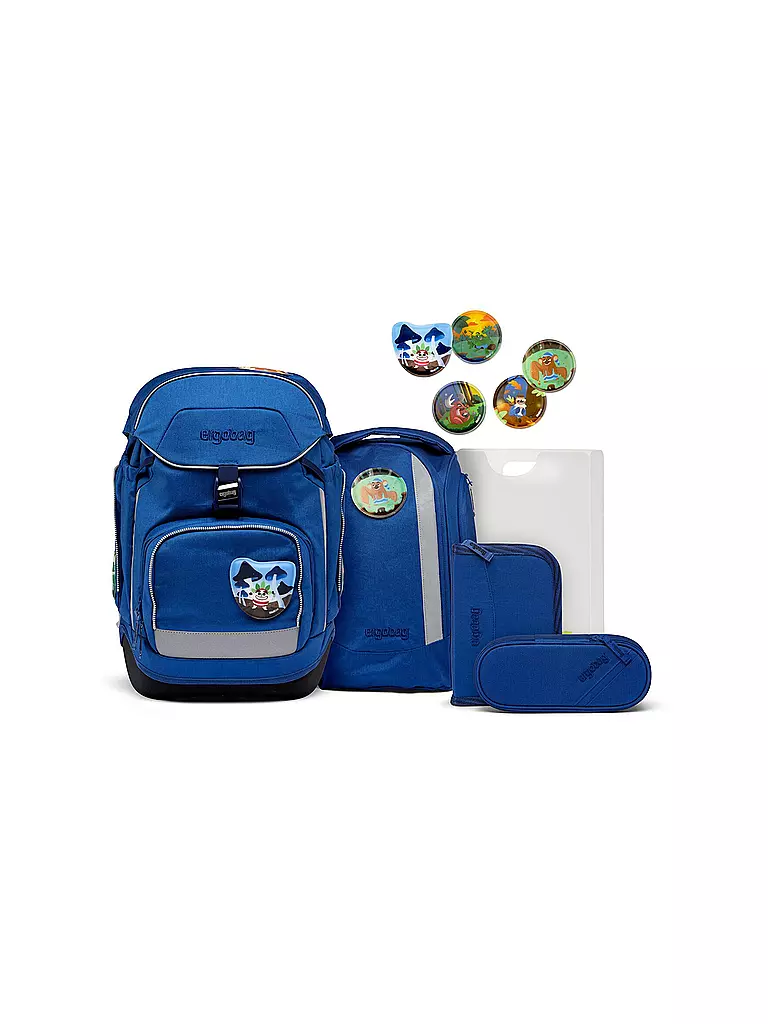 ERGOBAG Schultaschen-Set 6-tlg. Pack - WaldmonstBär blau
