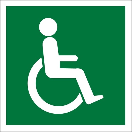 Panneau - Symbole Handicapé 150x150 mm - Photoluminescent