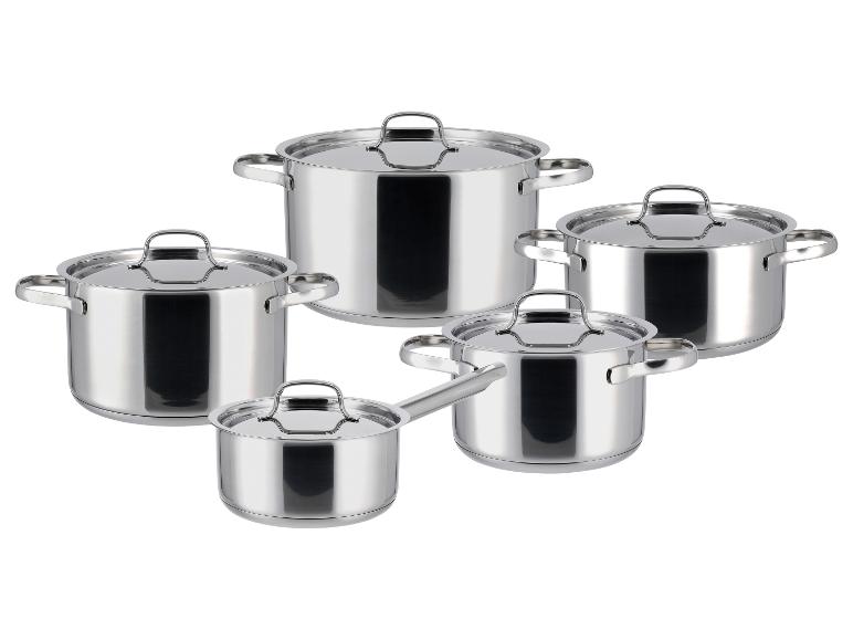 Set van 5 RVS pannen