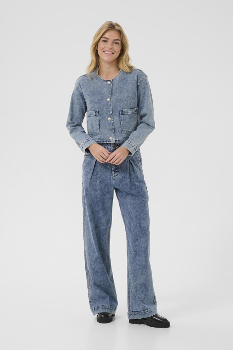Kaffe blauwe dames jas