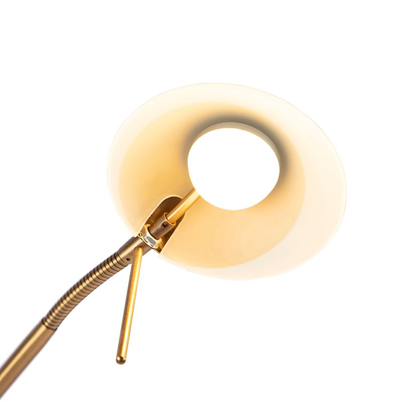 Moderne vloerlamp brons incl. LED en dimmer - Lexus