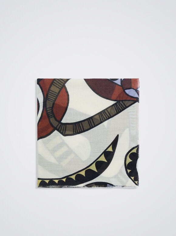 Lenço estampado - Branco-sujo