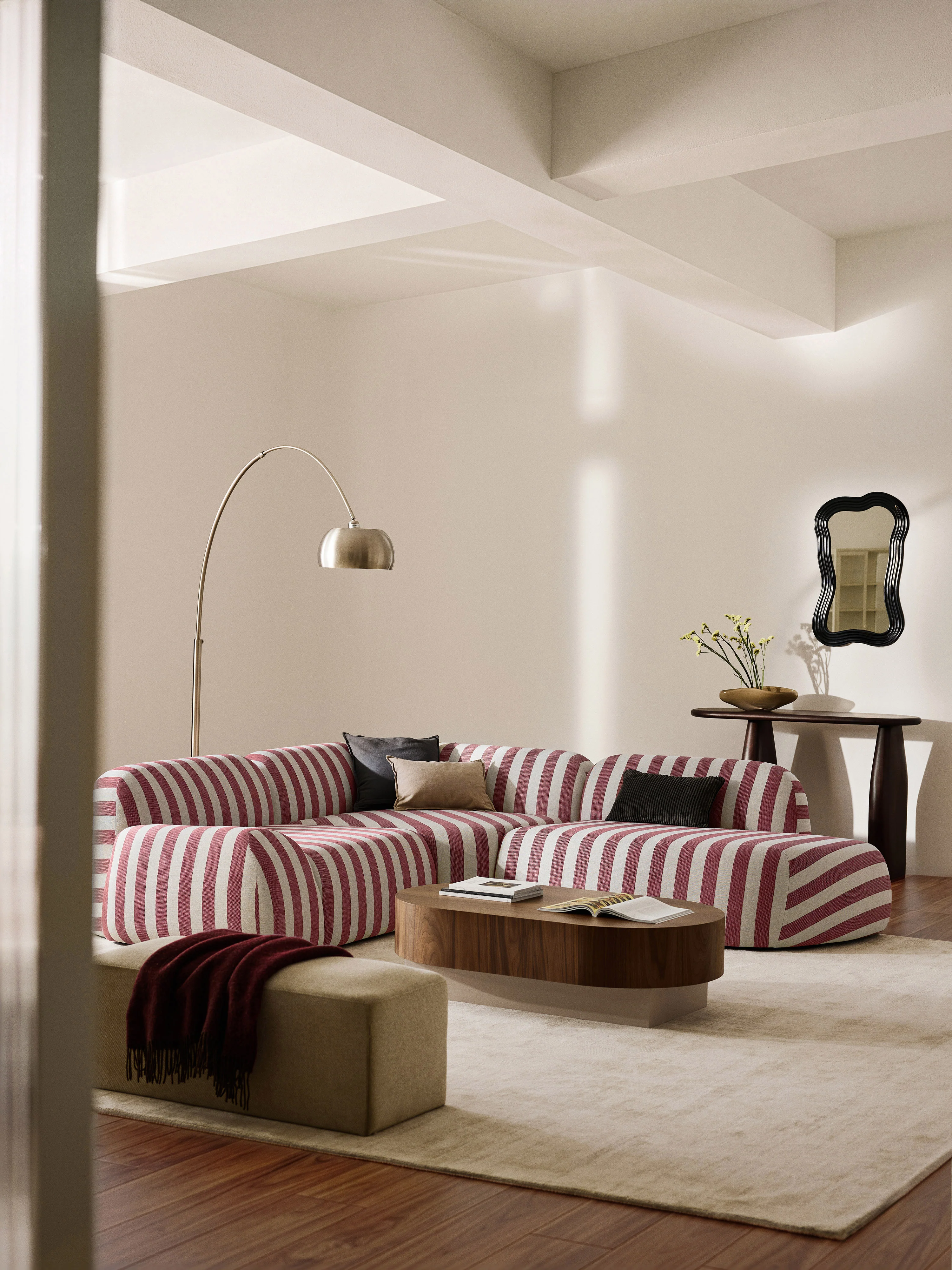 Gestreepte chaise longue module Wolke