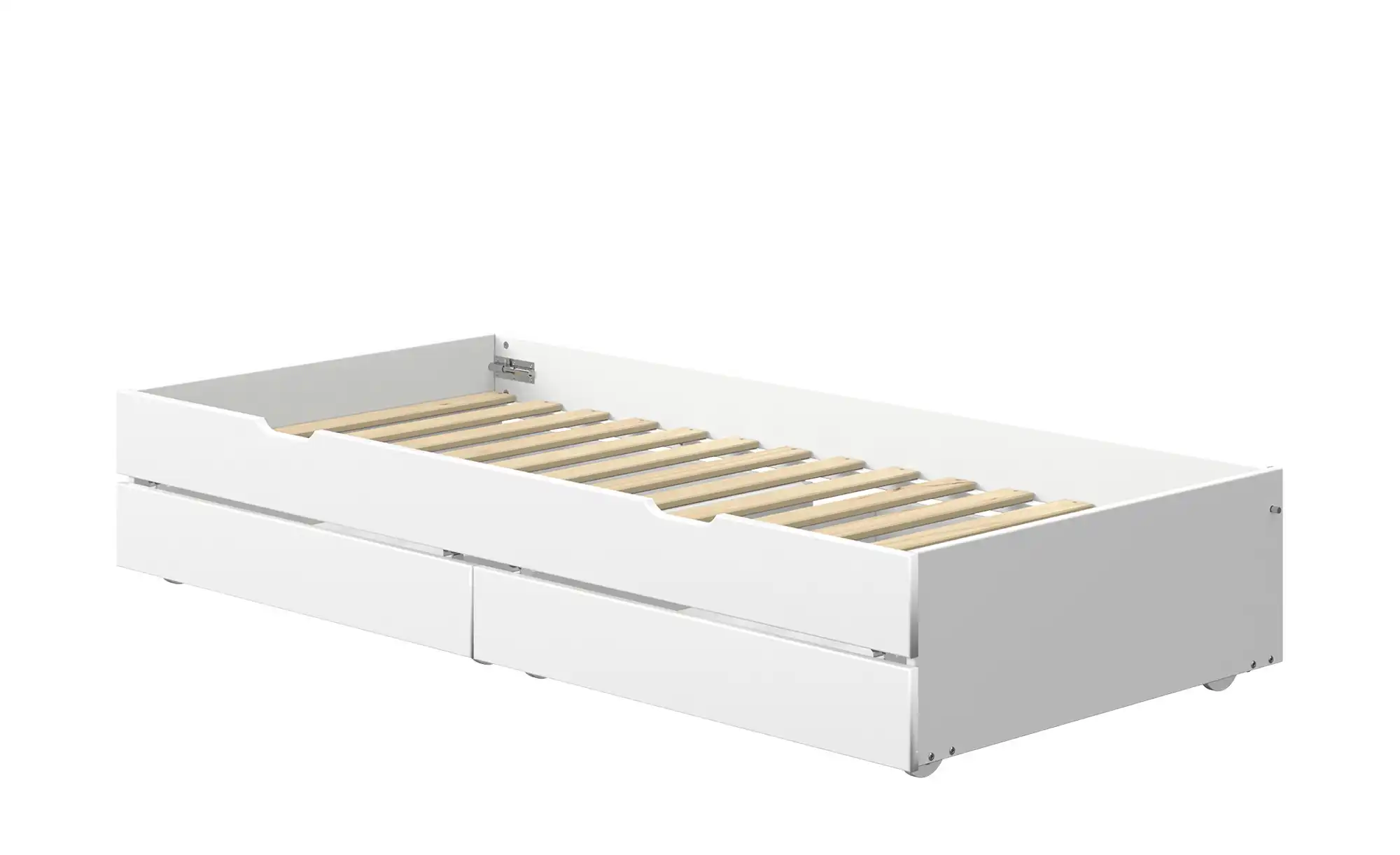FLEXA Bett mit Ausziehbett und 2 Schubkästen Flexa White