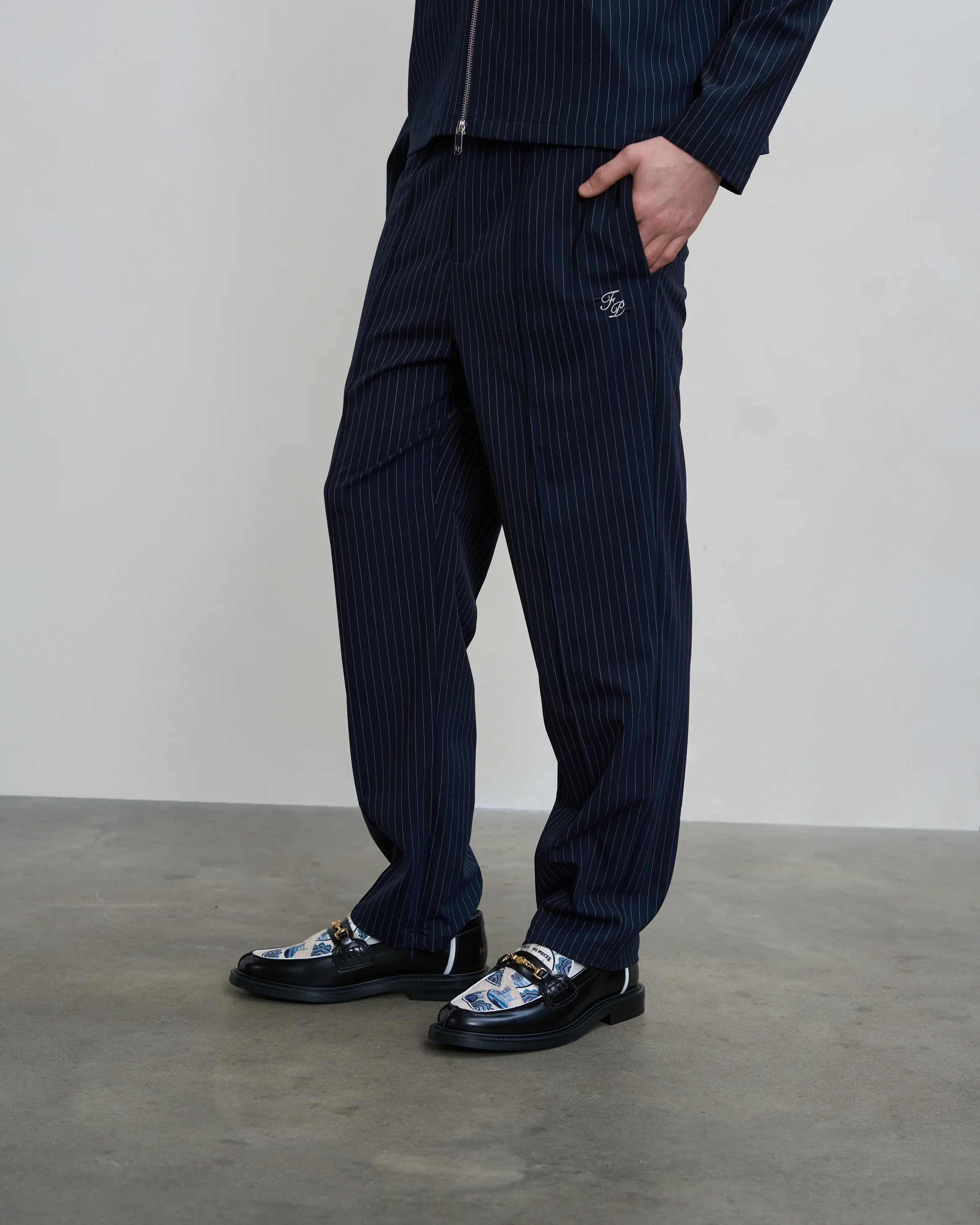 Coach Pants Pinstripe Maritime Blue