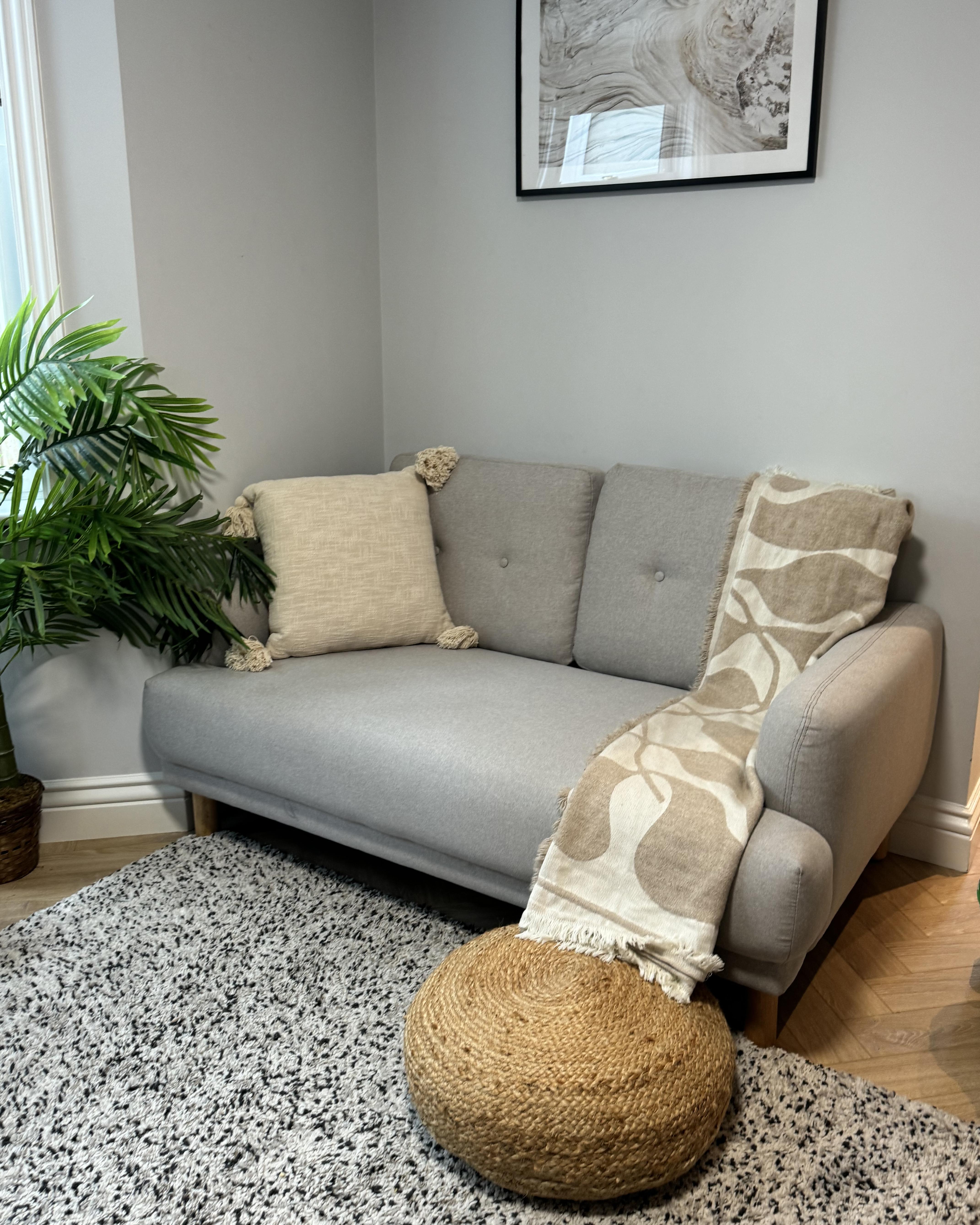 Poef TIFELT Jute Beige