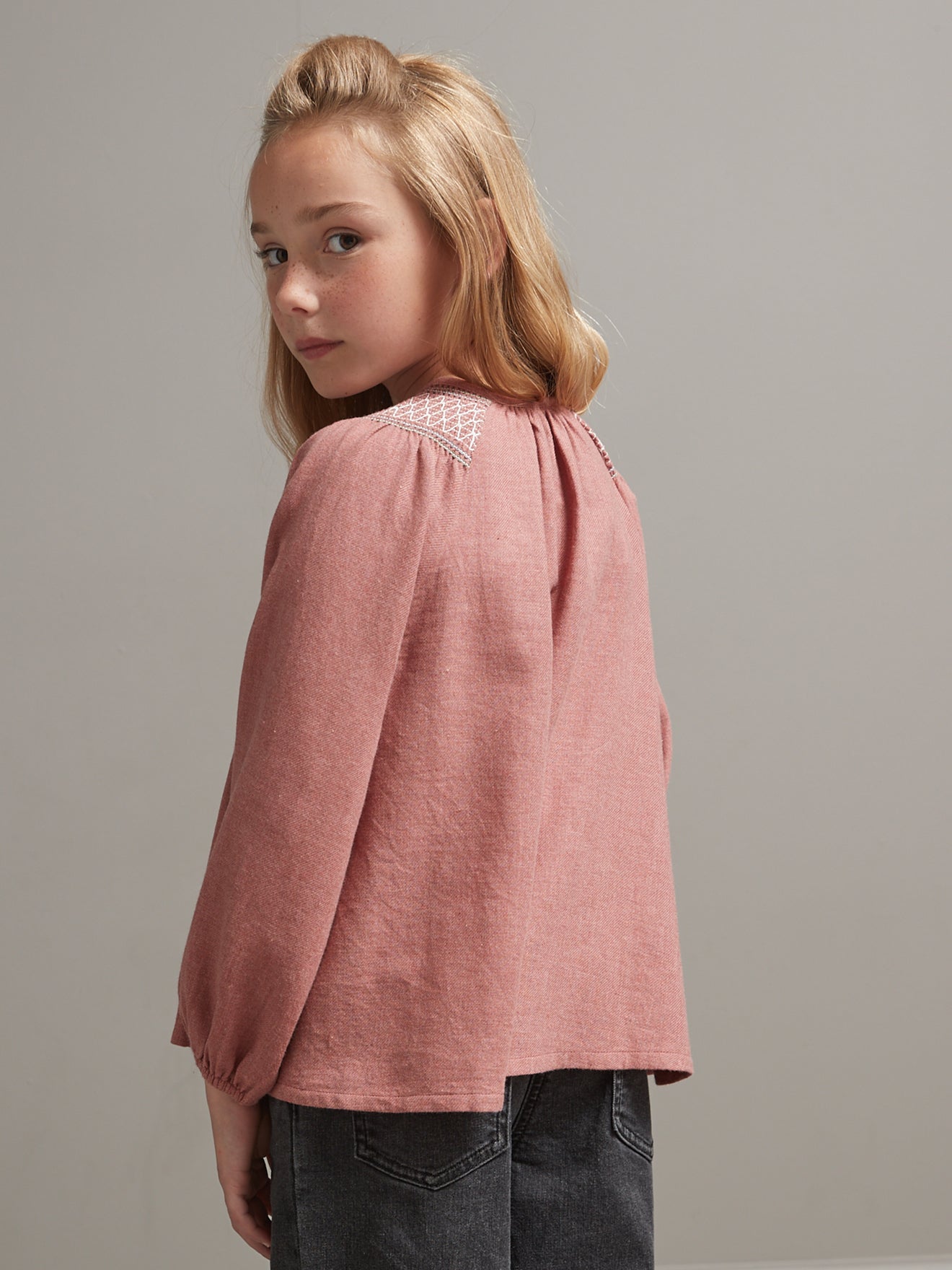 Blouse à smocks Fille