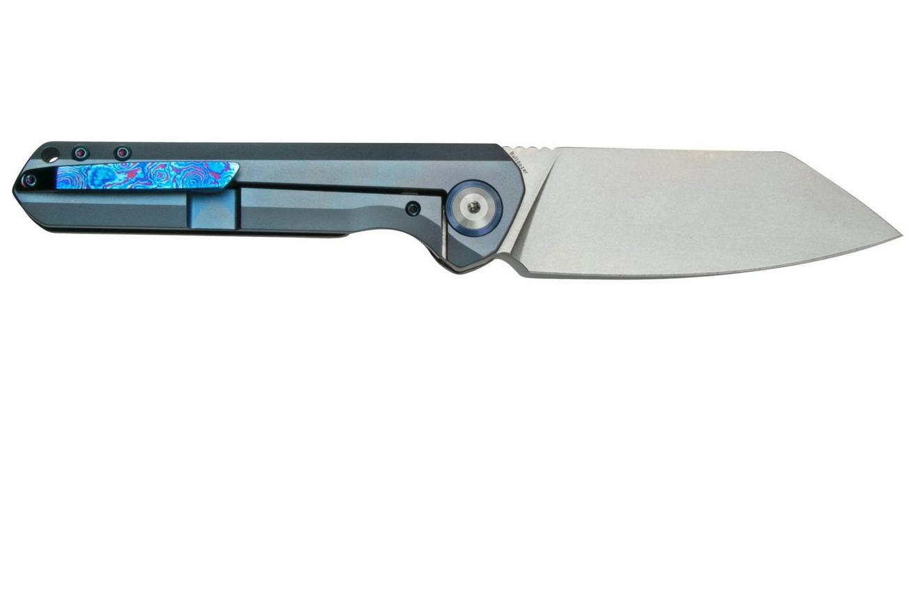 Kansept Bulldozer K1028A3 Stonewashed CPM-20CV, Blue Timascus zakmes, Kim Ning design