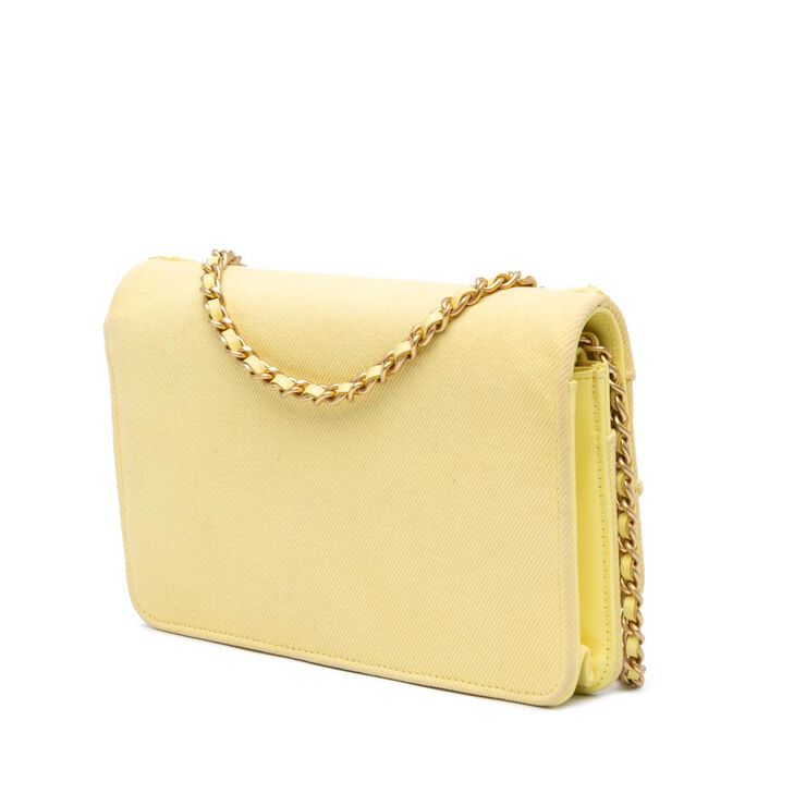 Chanel Vintage Chanel Wallet On Chain Yellow