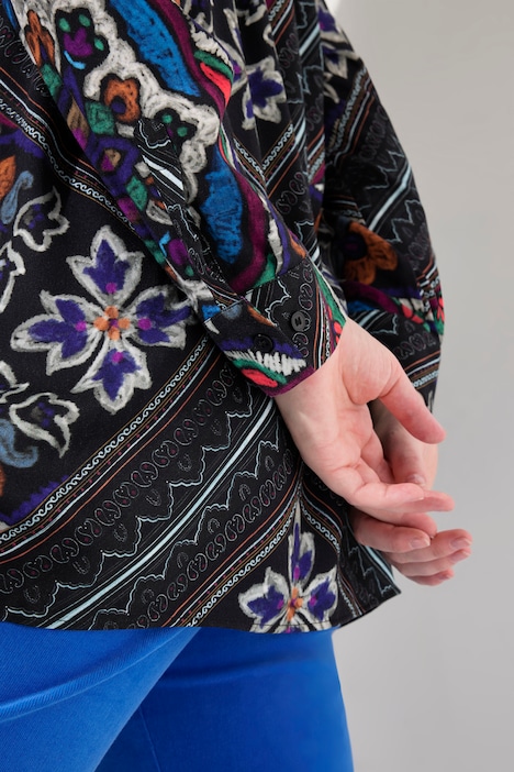 Hemdbluse, Mustermix, Hemdkragen, Langarm