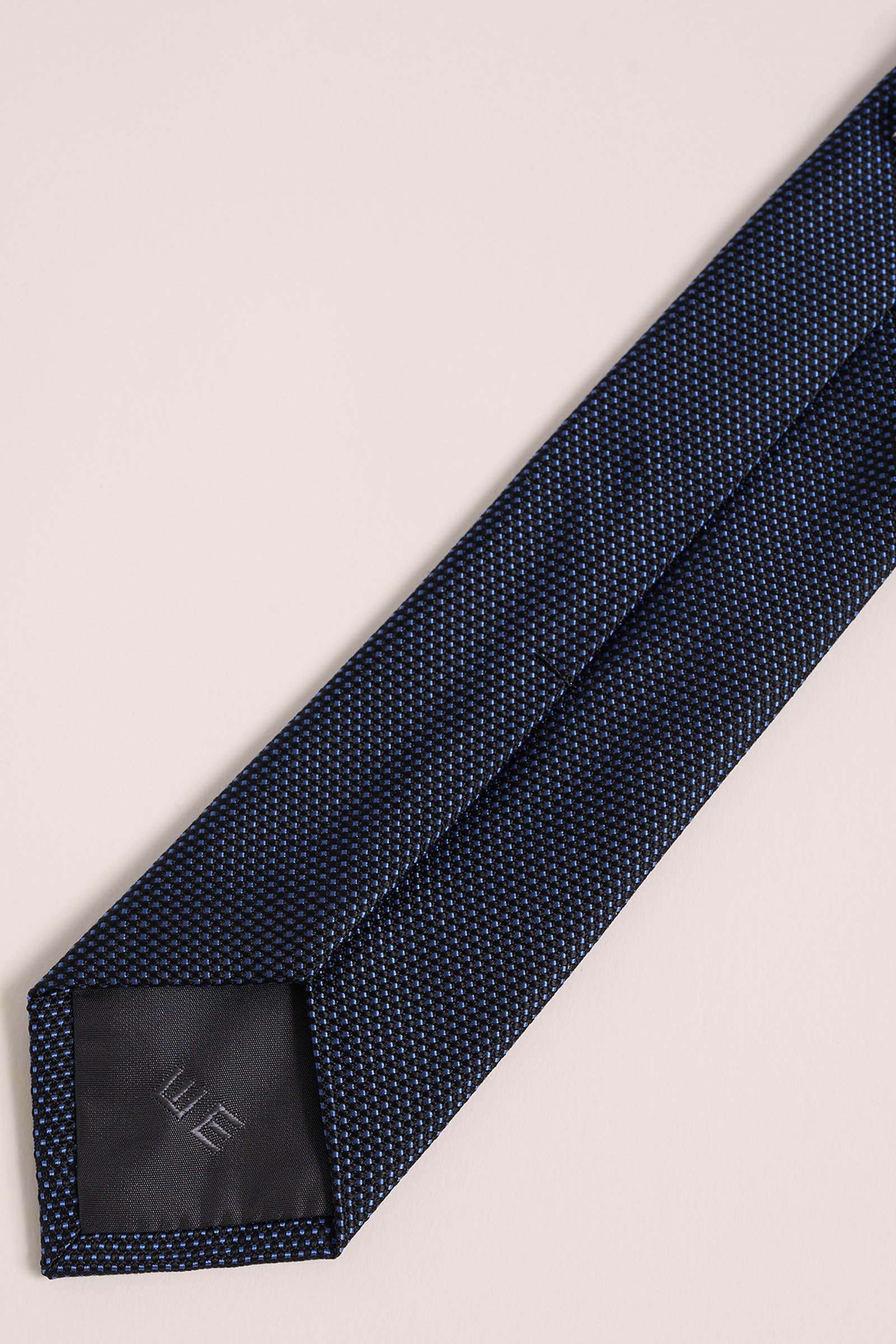 zijdemix stropdas met structuur WE Fashion Blauw