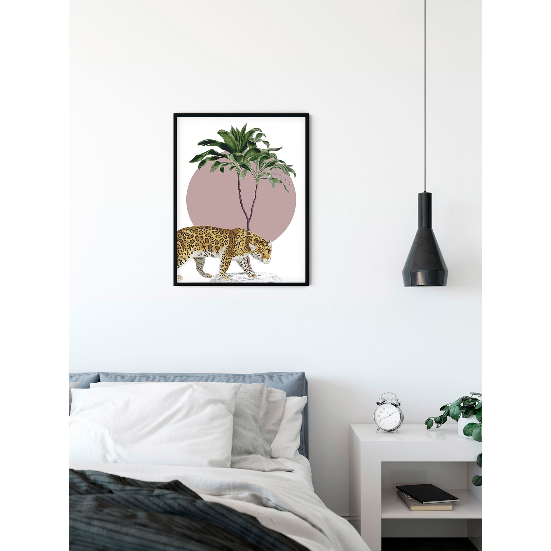 Wandbild BOTANICAL GARDEN JAGUAR - rosa - 50x70 cm