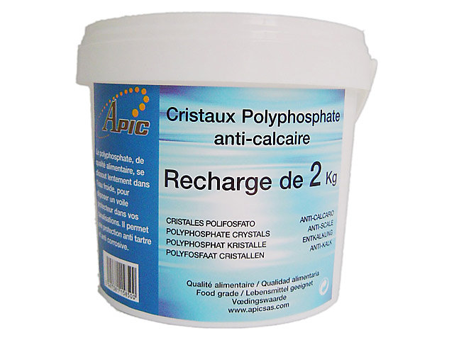 Cristaux polyphosphate gros calibre Apic 2kg