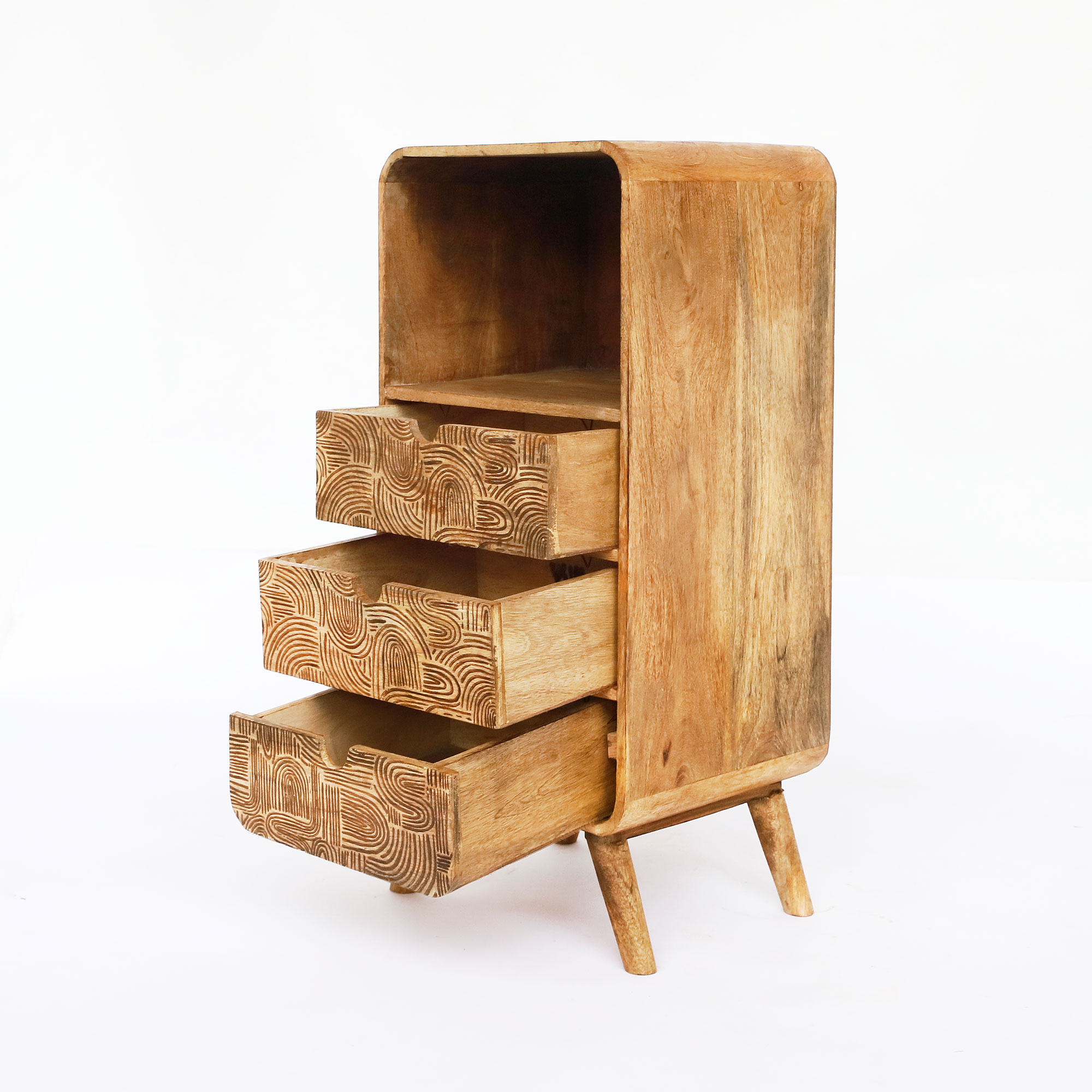Kommode mit 3 Schubladen, Mangoholz, H 64 cm, B 29 cm, T 25 cm von fischer's lagerhaus