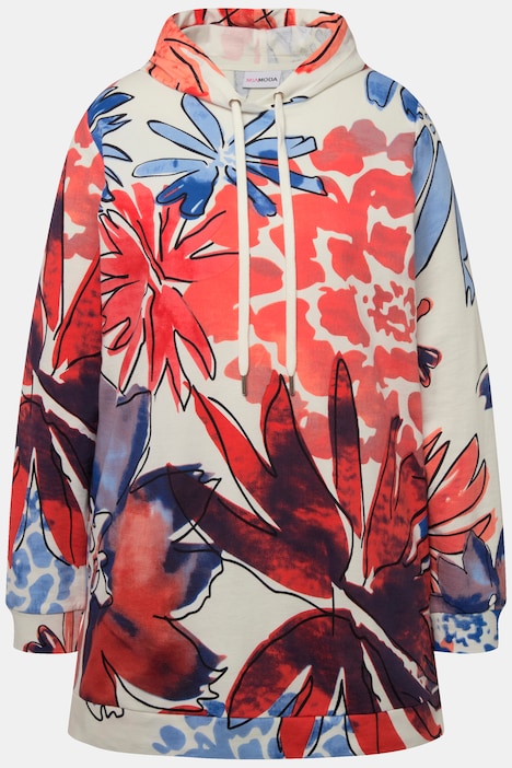 Hoodie, Blütenmuster, Kapuze, Langarm