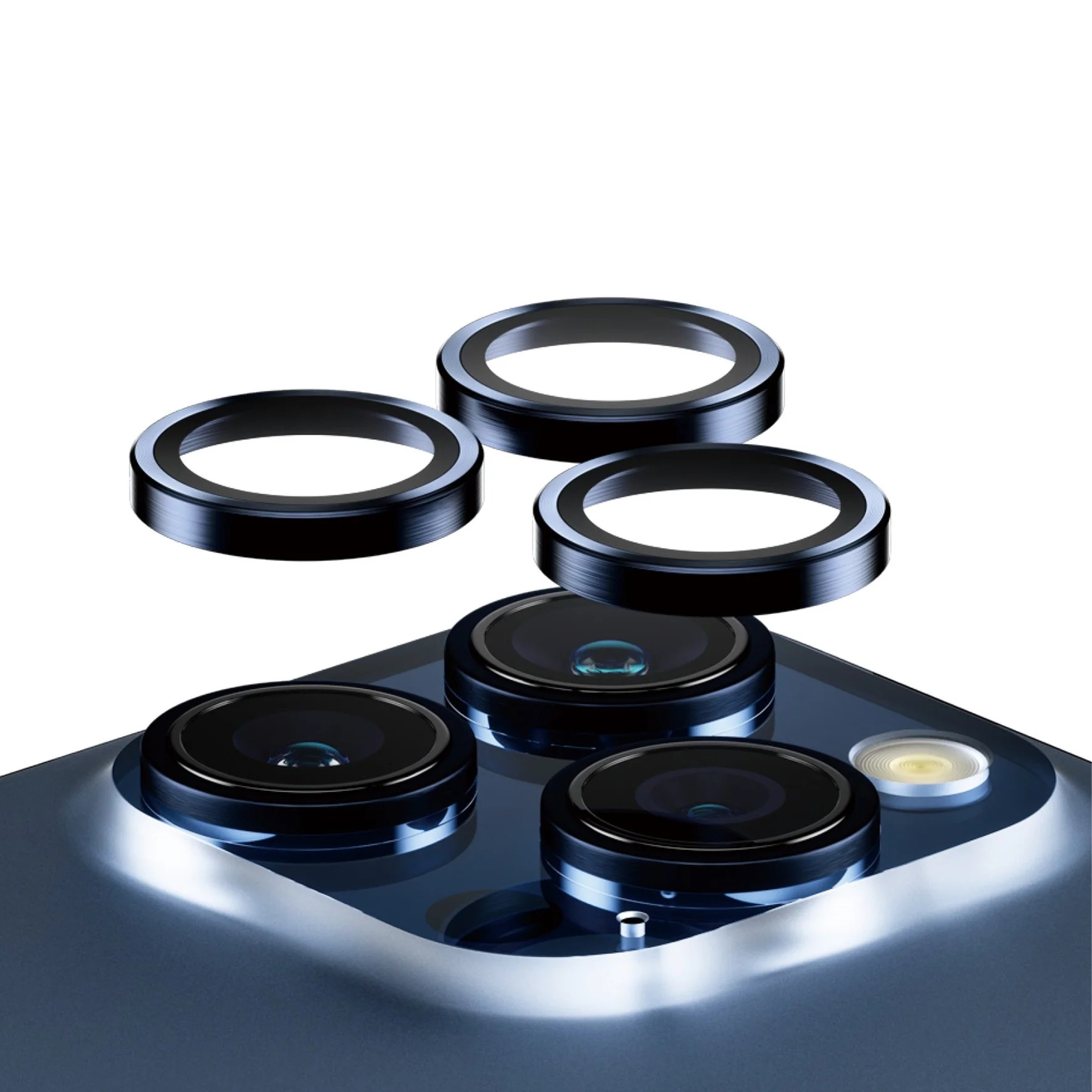 Hoops iPhone 15 Pro / iPhone 15 Pro Max Kameraschutz Objektiv Ring Protector Abdeckung (1196) - Blau