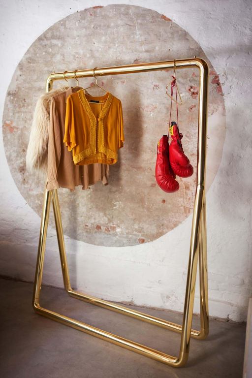 HKliving Chubby kledingrek incl hangers messing