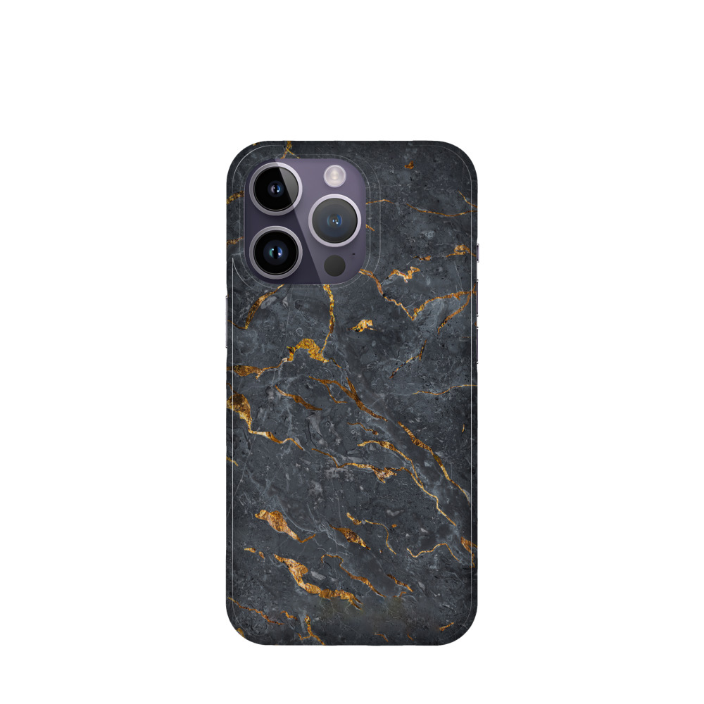 iPhone 14 Pro Kunststoff Hülle Marmor Marble 4 - Schwarz