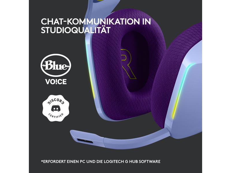 Logitech Headset G733 Lightspeed Lila Wireless-Gaming-Headset mit DTS 7.1 Surround-Sound und RGB Beleuchtung
