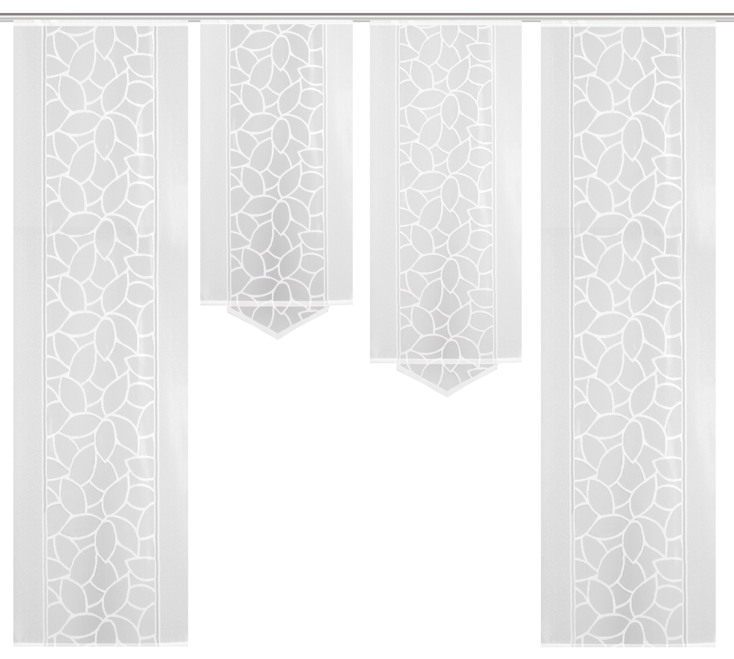 HOME WOHNIDEEN Schiebegardine »JENNA« Klettband 4 Stk. tlg. Schiebevorhang Jacquard Set