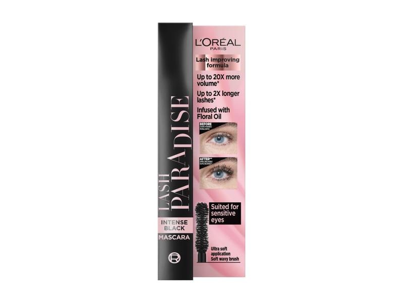 L'Oréal Paris Mascara Lash Paradise 01 Intensiv Schwarz Wimperntusche für intensives Volumen und spektakuläre Länge