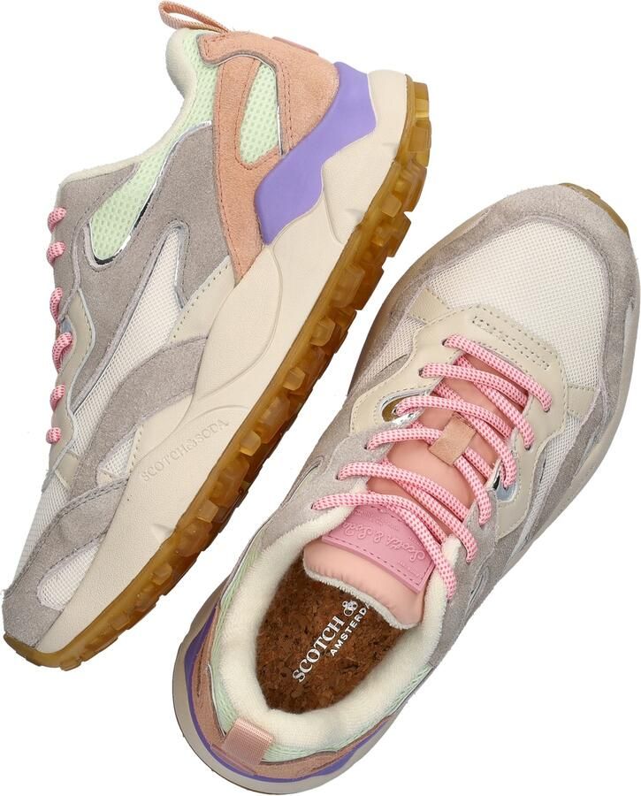 Scotch & Soda Mount W chunky suède sneakers lichtgrijs multi