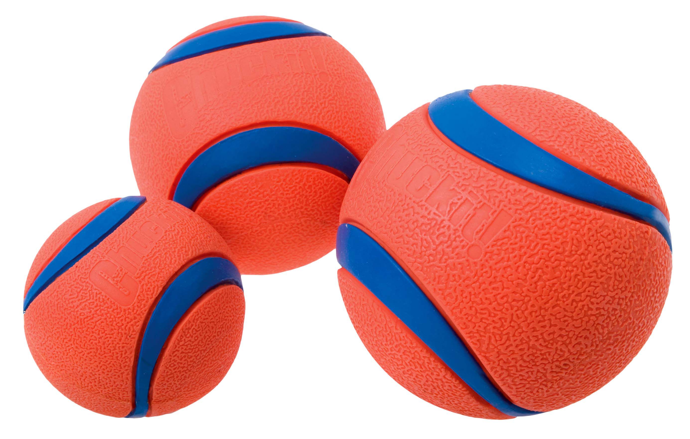 Chuckit Ultra Ball - Apporteren - Hondenspeelgoed - Oranje/Blauw - 13.5x11.5x5 cm - S