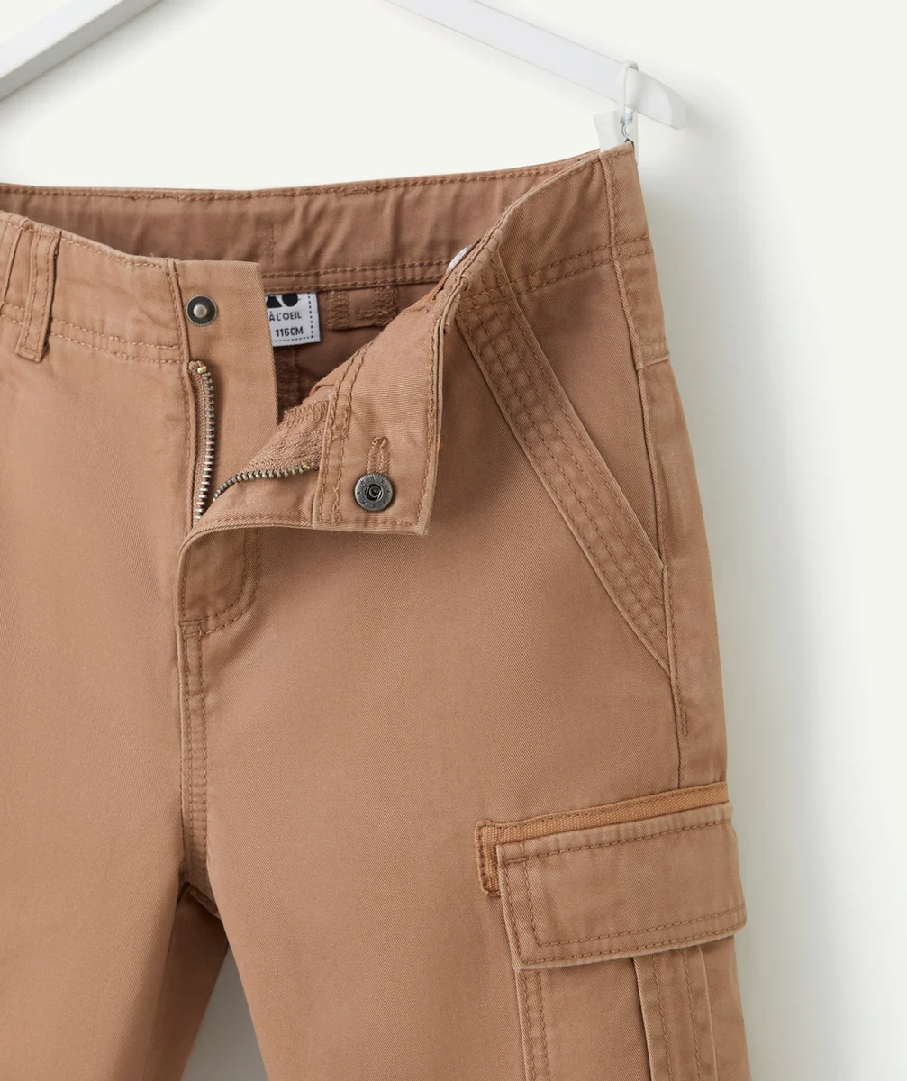 bermuda cargo garçon marron