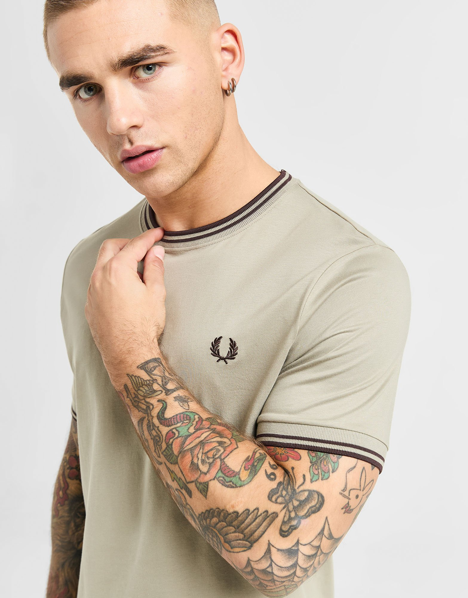 Fred Perry T-Shirt à Manches Courtes Twin Tipped Ringer Homme
