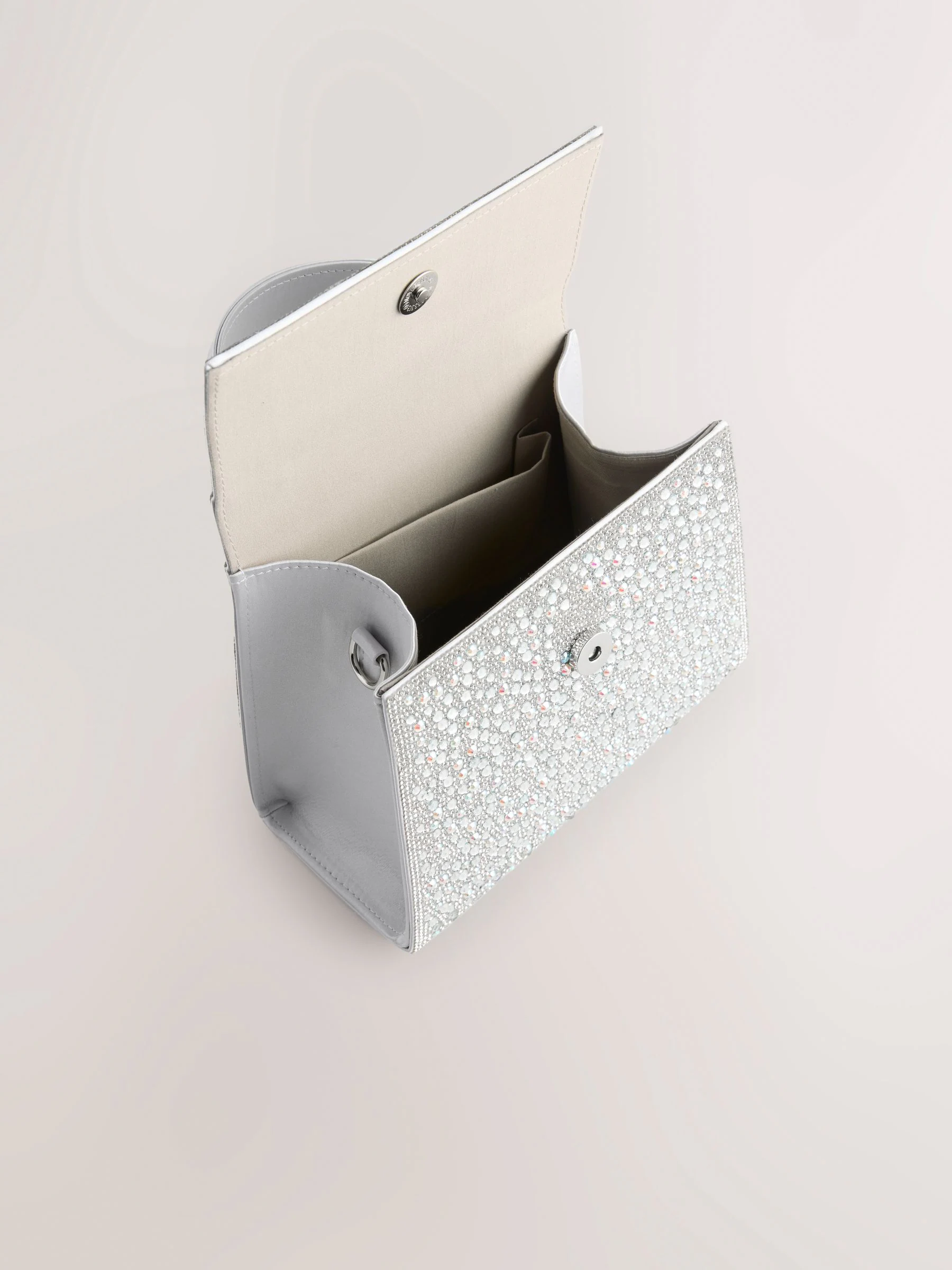 Zilver - Gestructureerde handtas met handvat bovenop