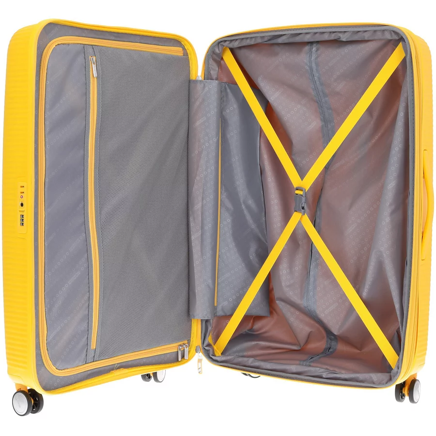 American Tourister Soundbox - 4-Rollen-Trolley L 77 cm erw. golden yellow