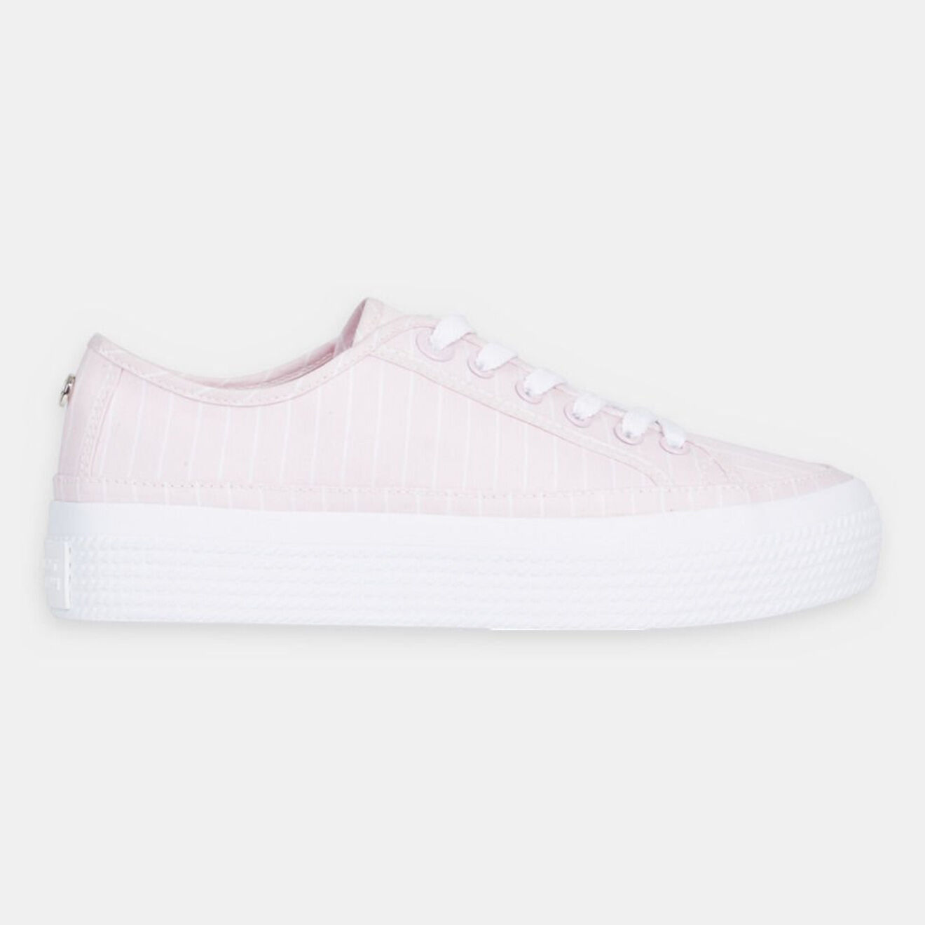 Tommy Hilfiger Baskets Essential rayées rose pâle