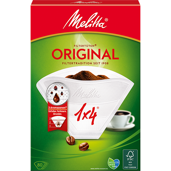 Melitta® Original, 1x4®, 80 St.|Filtertüten® Weiß