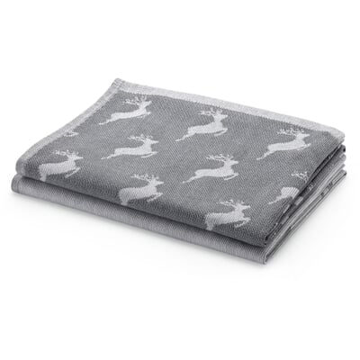 Geschirrtuch Hirsch, Grau