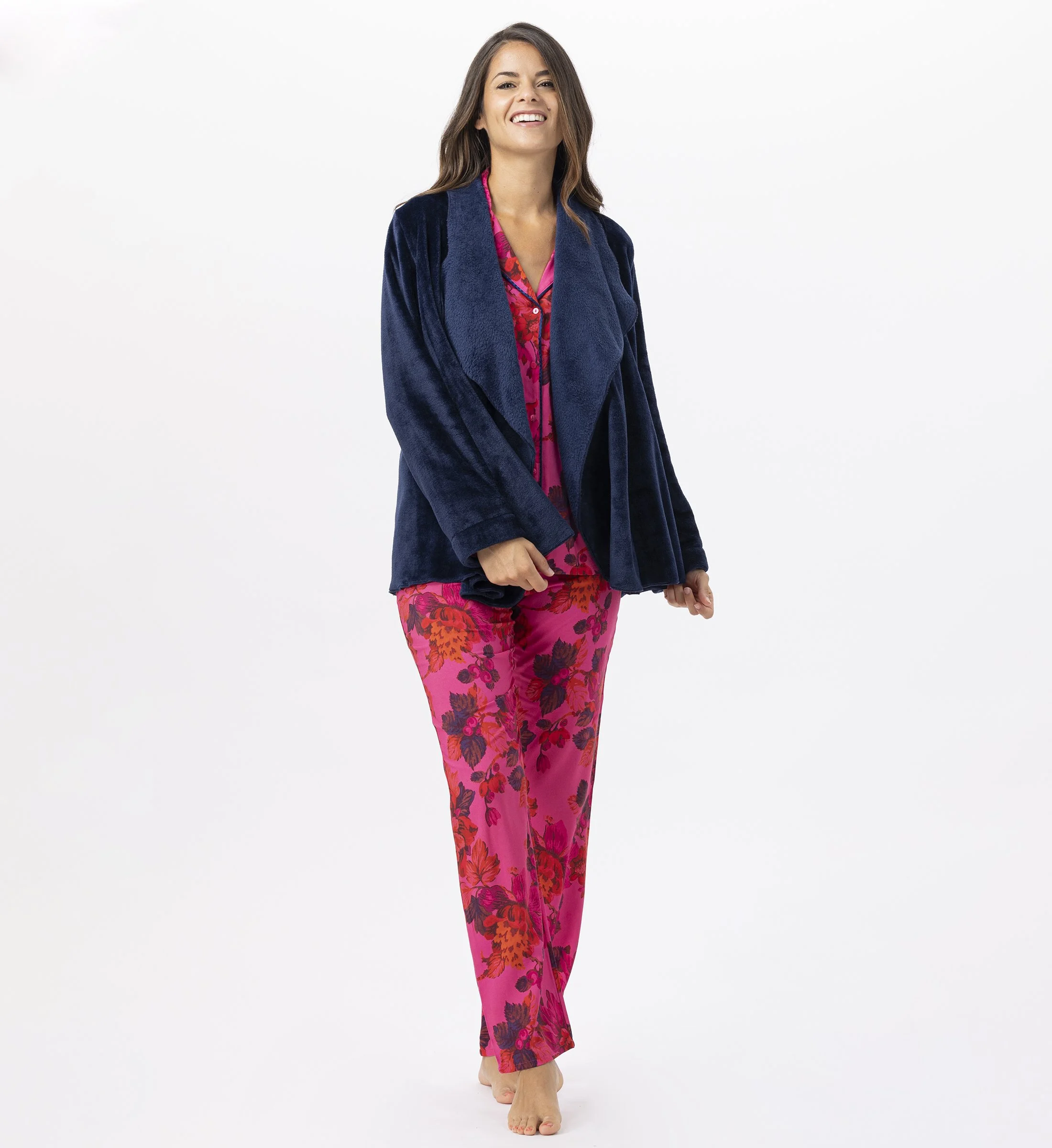 ESSENTIEL 873 - Veste en peluche flanelle | Bleu