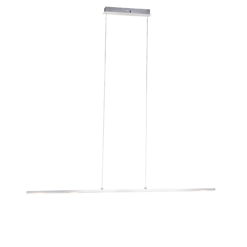 Design hanglamp staal met touch-dimmer incl. LED - Platina