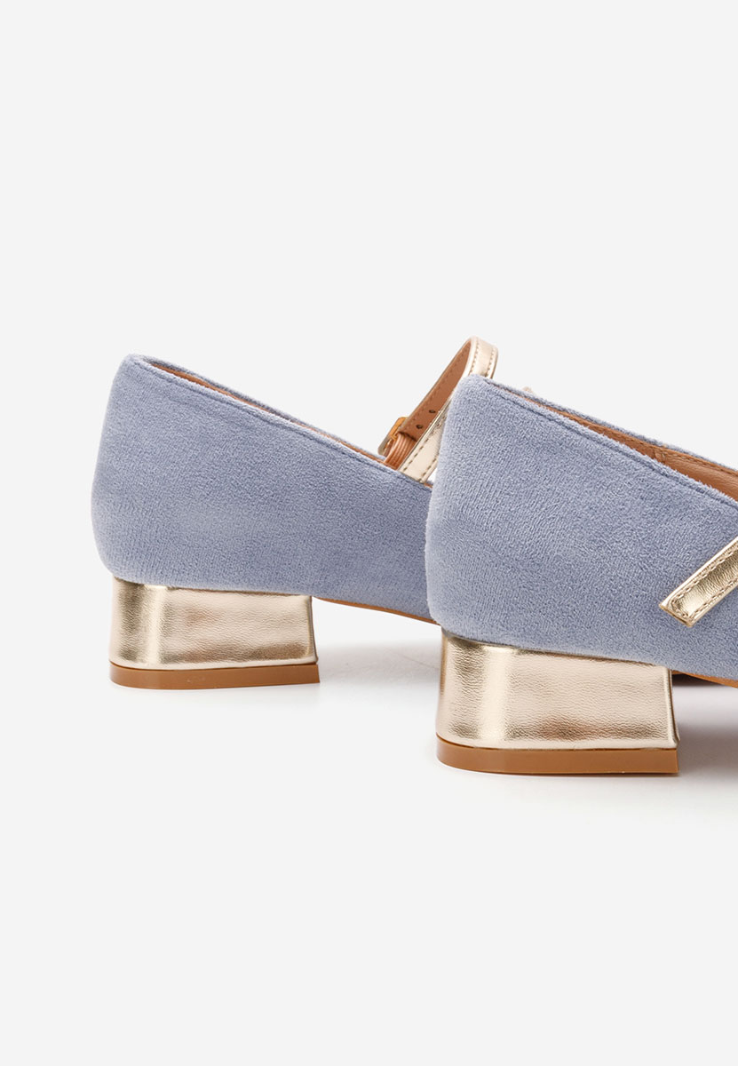 Chaussures à talon épais bleus Bakea