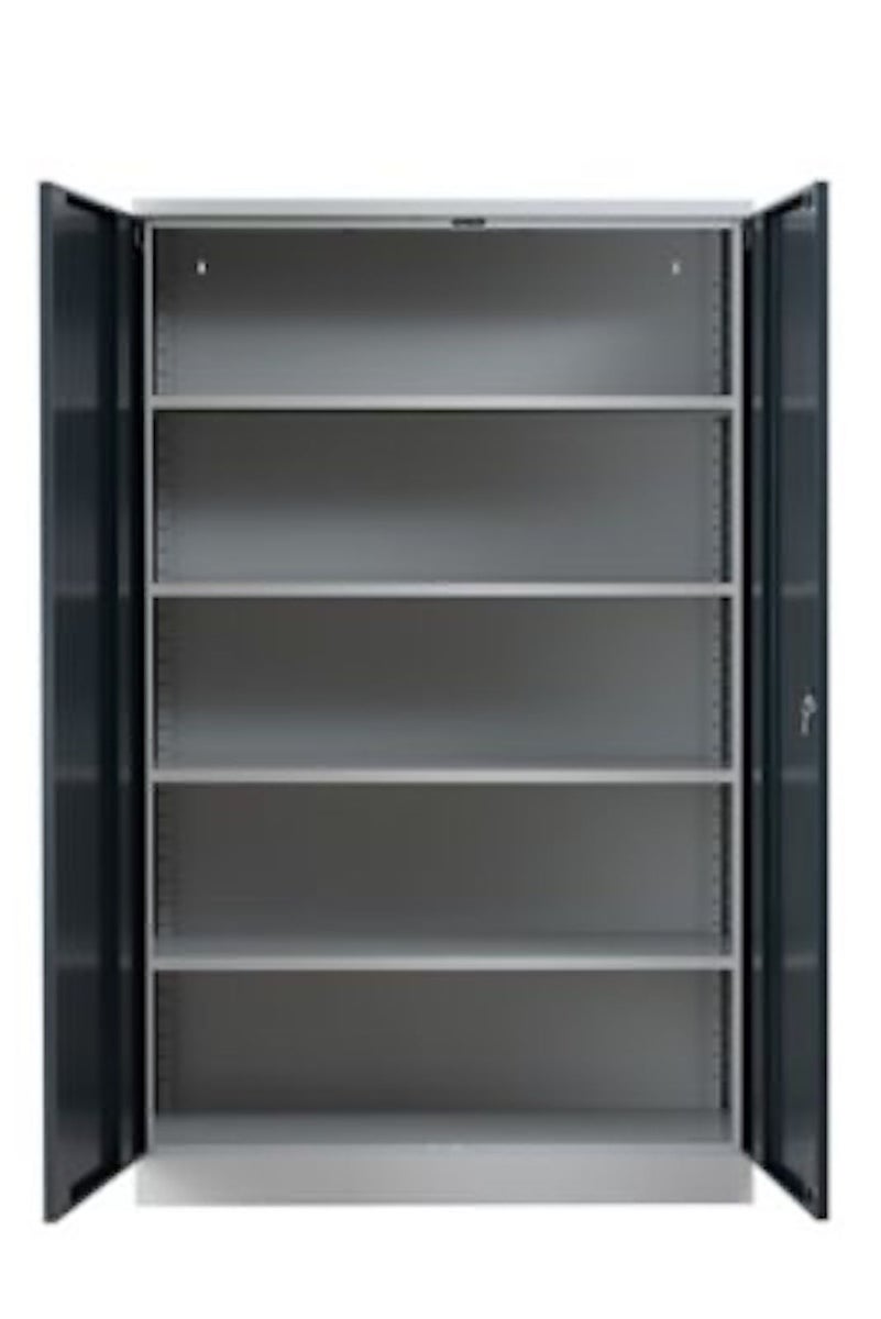 PROREGAL stalen kast Bee met 4 planken, afmetingen (H x B x D): 195 x 120 x 42 cm, gepoedercoat plankmateriaal, grijs & antraciet